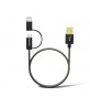 Odoyo PS225BK 2 in 1 Type-C / Micro USB Charging cable 